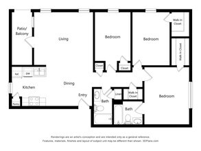 Three Bedroom 0304 floor plan